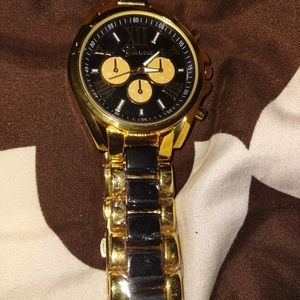 Geneva men's gold plated watch
